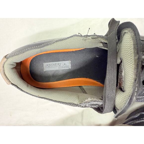 SKECHERS  LEATHER CASUAL SNEAKERS Mens size 12 color black SN 62861 - Picture 3 of 13